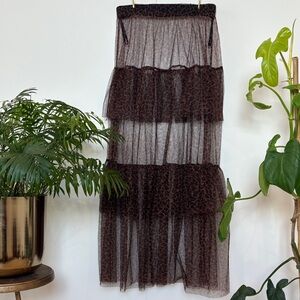 Leopard tulle Tiered Women's Skirt